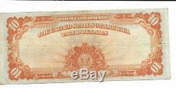 1922 $10 Gold Coin Certificate Very Fine FR. 1173 Hillegas Speelman White
