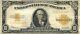 1922 $10 LARGE SIZE GOLD CERTIFICATE ROARING 20s GOLD NOTE CHOICE VERY FINE+