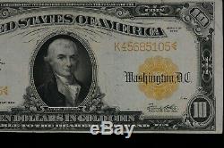 1922 $10 Large Gold Certificate FR 1173 STRONG VERY FINE VIVID COLOR