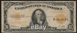 1922 $10 Large Gold Certificate Fine Free S/H After 1st Item