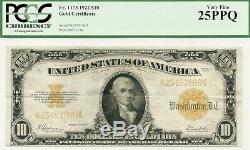 1922 $10 Large Size Gold Certificate Attractive & Bright Pcgs Very Fine 25 Ppq