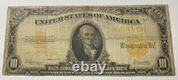 1922 $10 Large Size Gold Certificate Nice Original Fine