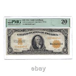 1922 $10 Large Size Gold Certificate Speelman-White PMG 20 Very Fine