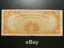 1922 $10 Star Ten Dollar Gold Seal Certificate Note FR. 1173 Very Fine VF