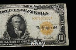1922 $10 Ten Dollar Fr #1173a Gold Cert Loc 2 Speelman White Very Fine Vf