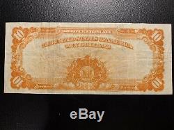 1922 $10 Ten Dollar Gold Seal Certificate Note FR. 1173 Extra Fine XF