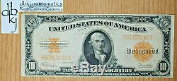 1922 $10 Ten Dollars Gold Certificate Currency Note Fr 1173 Very Fine Plus