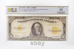 1922 $10 United States Gold Certificate Note Fr. 1173 Large Serial PCGS VF 25