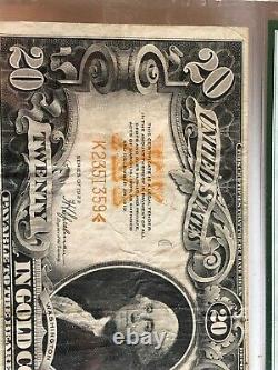 1922 20 Dollar GOLD CERTIFICATE (MULE!) Very Fine 25