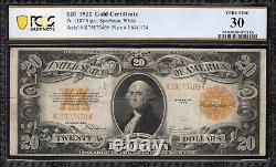 1922 $20 GOLD CERTIFICATE NOTE PCGS 30 Fr 1187 73469