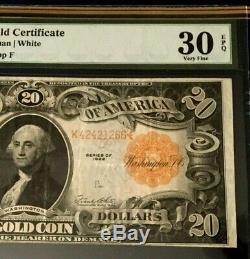1922 $20 GOLD CERTIFICATE PMG30 EPQ VERY FINE Fr#1187 SPEELMAN/WHITE LEGALTENDER