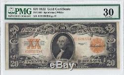 1922 $20 GOLD CERTIFICATE PMG 30 Very Fine Fr #1187 Spelman White