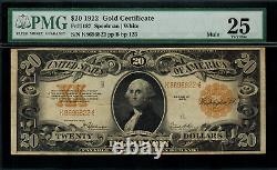 1922 $20 Gold Certificate FR-1187 Mule Graded PMG 25 Very Fine