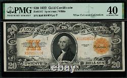 1922 $20 Gold Certificate FR-1187 PMG 40 Extremely Fine