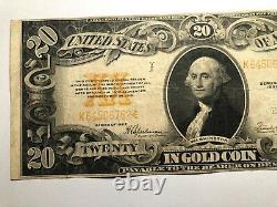 1922 $20 Gold Certificate Fine + Strong Colors Nice Note See Photos
