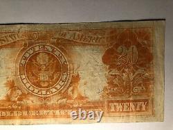 1922 $20 Gold Certificate Fine + Strong Colors Nice Note See Photos