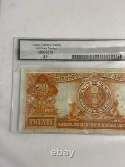 1922 $20 Gold Certificate Fr. 1187 Legacy Graded