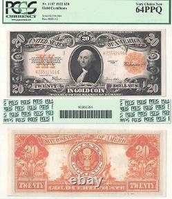 1922 $20 Gold Certificate Fr 1187 PCGS Very Choice New-64 PPQ