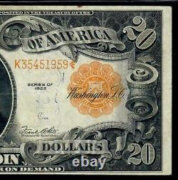1922 $20 Gold Certificate Fr# 1187 PMG 30 VERY FINE