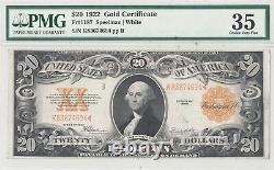 1922 $20 Gold Certificate Fr 1187 PMG 35