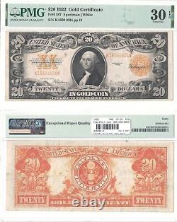 1922 $20 Gold Certificate Fr 1187 PMG Very Fine-30 EPQ