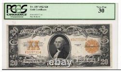 1922 $20 Gold Certificate, Fr-1187, Pcgs Currency Very Fine-30 Bright & Fresh