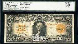 1922 $20 Gold Certificate Fr. 1187 Very Fine K34886824