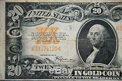 1922 $20 Gold Certificate Large Note Scarce -Extra Fine- Speelman/White 171K