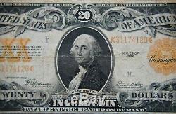 1922 $20 Gold Certificate Large Note Scarce -Extra Fine- Speelman/White 171K