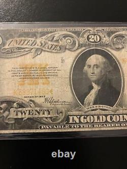 1922 $20 Gold Certificate Large Size Note Speelman White Fr 1187 Very Fine