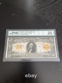 1922 $20 Gold Certificate Note Fr. 1187 Speelman White Pmg Choice Very Fine Vf 35
