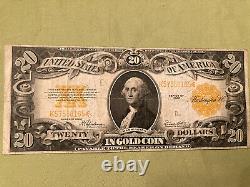 1922 $20 Gold Certificate Note Very Fine