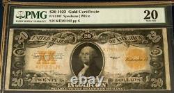 1922 $20 Gold Certificate Pmg20 Very Fine, Speelman/white Legal Tender, Nice