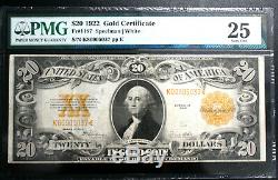 1922 $20 Gold Certificate Pmg 25 Vry Fine Free Ship! Bright Clean Note