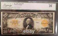 1922 $20 Gold Certificate Very Fine