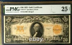 1922 $20 Large Gold Certificate Pmg 25 Epq Very Fine