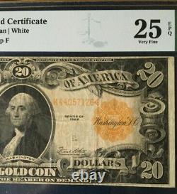 1922 $20 Large Gold Certificate Pmg 25 Epq Very Fine