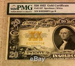 1922 $20 Large Gold Certificate Pmg 25 Very Fine, VIVID Color, Don't Miss