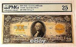 1922-$20 Nice Large Gold Certificate, Graded Pmg Very Fine 25 Fr#1187