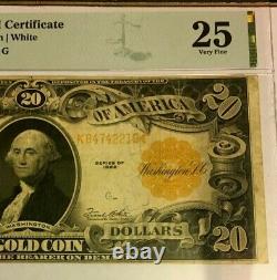 1922 $20 Pmg25 Very Fine Gold Certificate, Speelman/white, 8934
