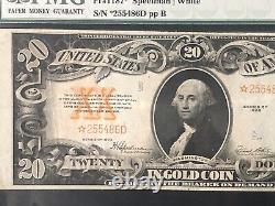 1922 $20 STAR NOTE GOLD CERTIFICATE FR. 1187 PMG 25 VERY FINE, Very Rare