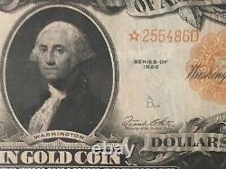 1922 $20 STAR NOTE GOLD CERTIFICATE FR. 1187 PMG 25 VERY FINE, Very Rare