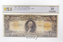 1922 $20 United States Gold Certificate Note Fr. 1187m Mule PCGS VF 25