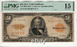 1922 $50 GOLD CERTIFICATE FR. 1200m MULE LARGE SERIAL PMG CHOICE FINE F 15 (882)