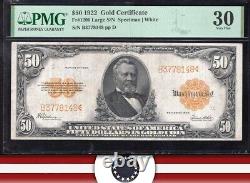 1922 $50 GOLD CERTIFICATE GRANT PMG 30 Fr 1200 78148