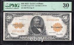 1922 $50 GOLD CERTIFICATE GRANT PMG 30 Fr 1200 78148