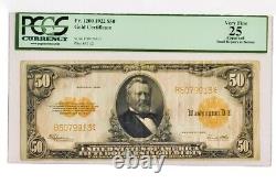1922 $50 Gold Certificate Fr. 1200, PCGS 25 Very Fine, Large Serial Numbers