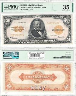 1922 $50 Gold Certificate Fr 1200 PMG Choice Very Fine-35