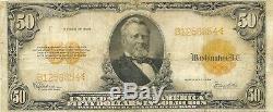 1922 $50 Large Gold Certificate Ulysses Grant Portrait Attractive Very Fine