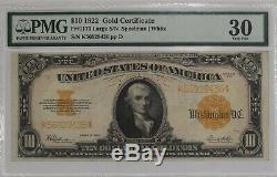 1922 Gold Certificate $10 Note Currency Large Size Pmg Cert 30 Vf Very Fine 436